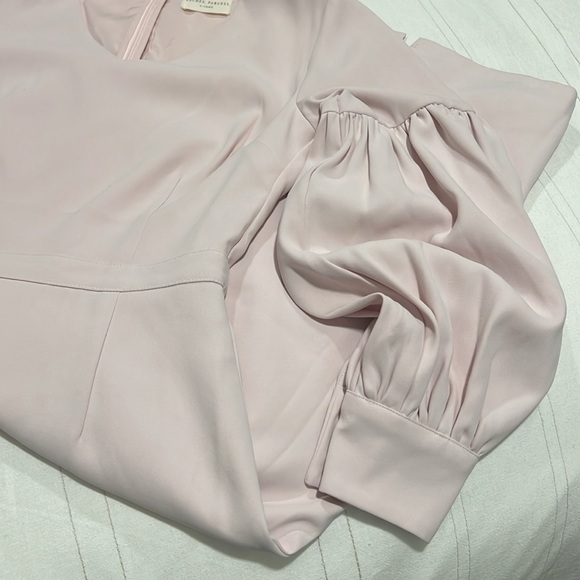 Rachel Parcell Dusty Pink Midi Dress Gathered Lantern Sleeves XS - Picture 7 of 13
